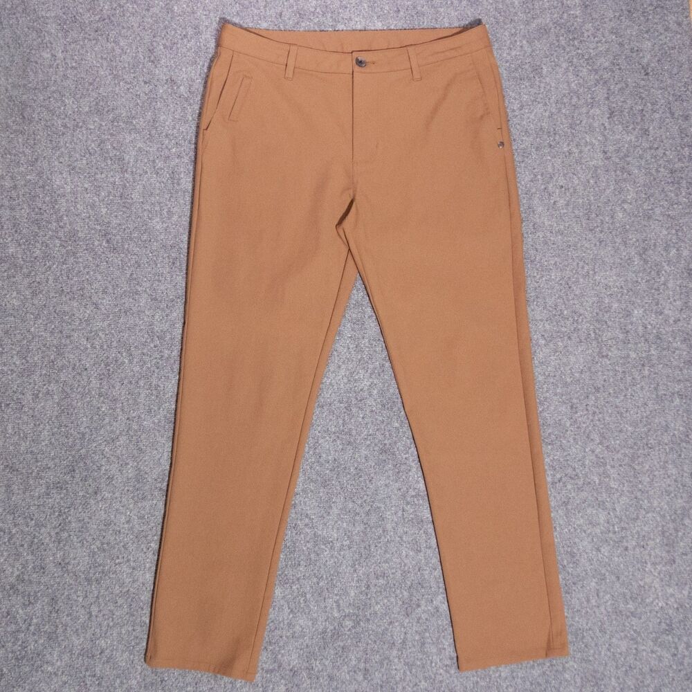 Vuori Cascade Tech Chino Pants Slim Brown Men's 34x30 Performance Stretch Golf